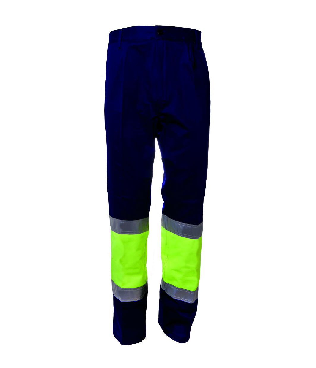 Pantalón combinado amarillo flúor 100 algodón alta visibilidad Image