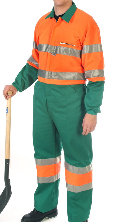 Hi-visibility two toned orange coverall Image