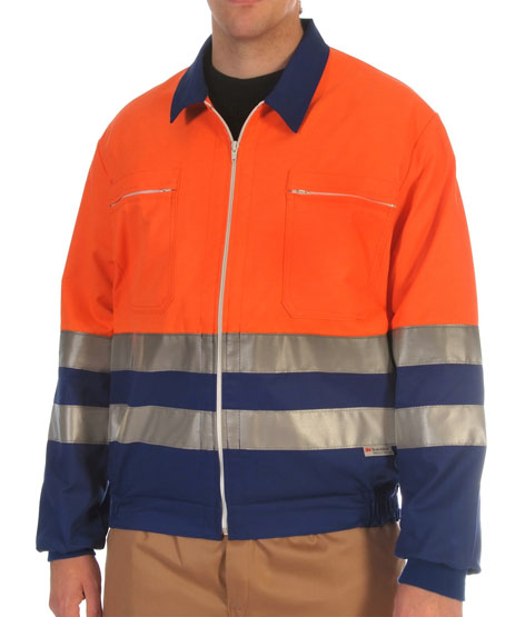 Hi-visibility two toned orange jacket Image
