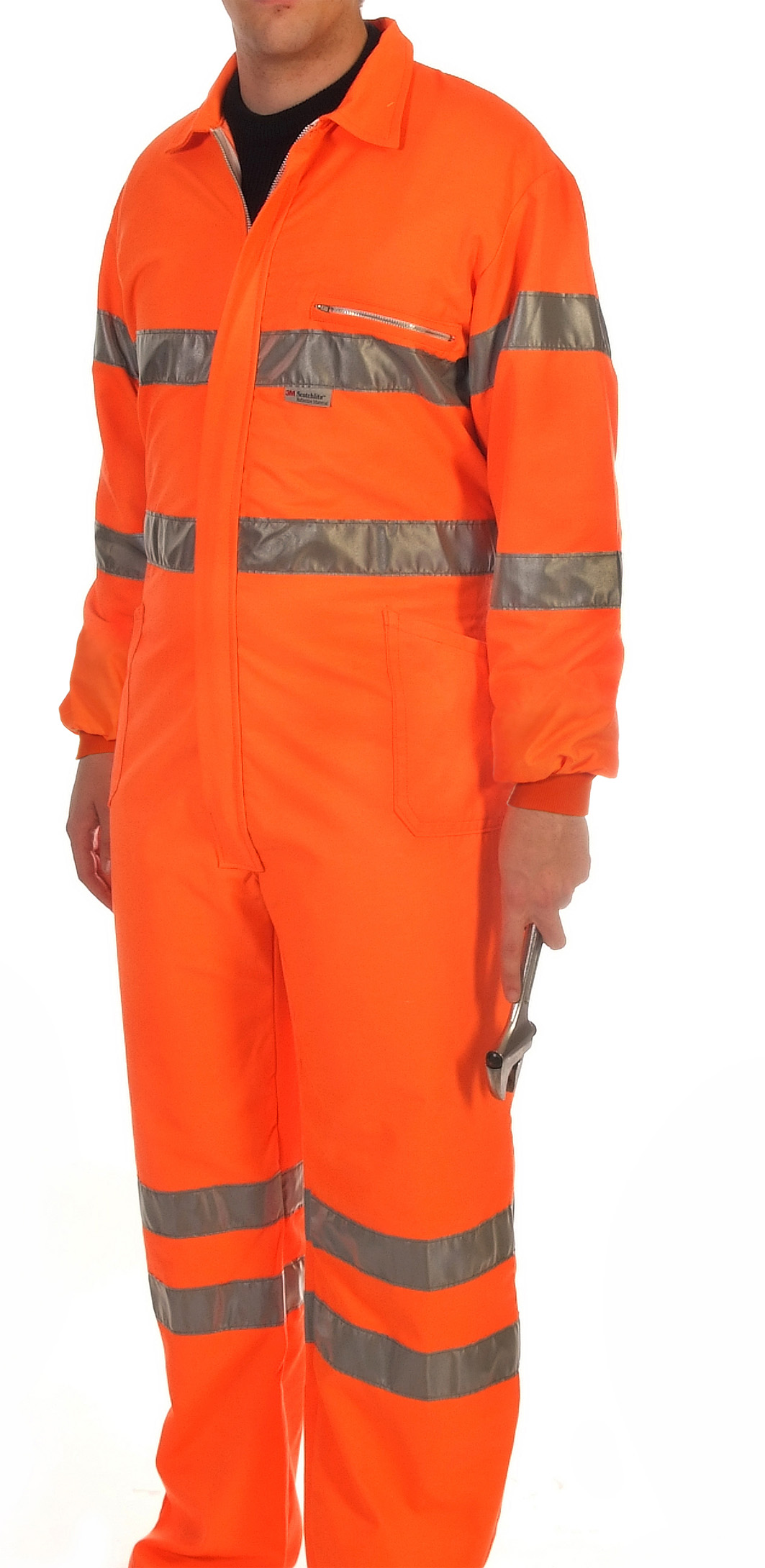 Orange hi-visibility coverall Image