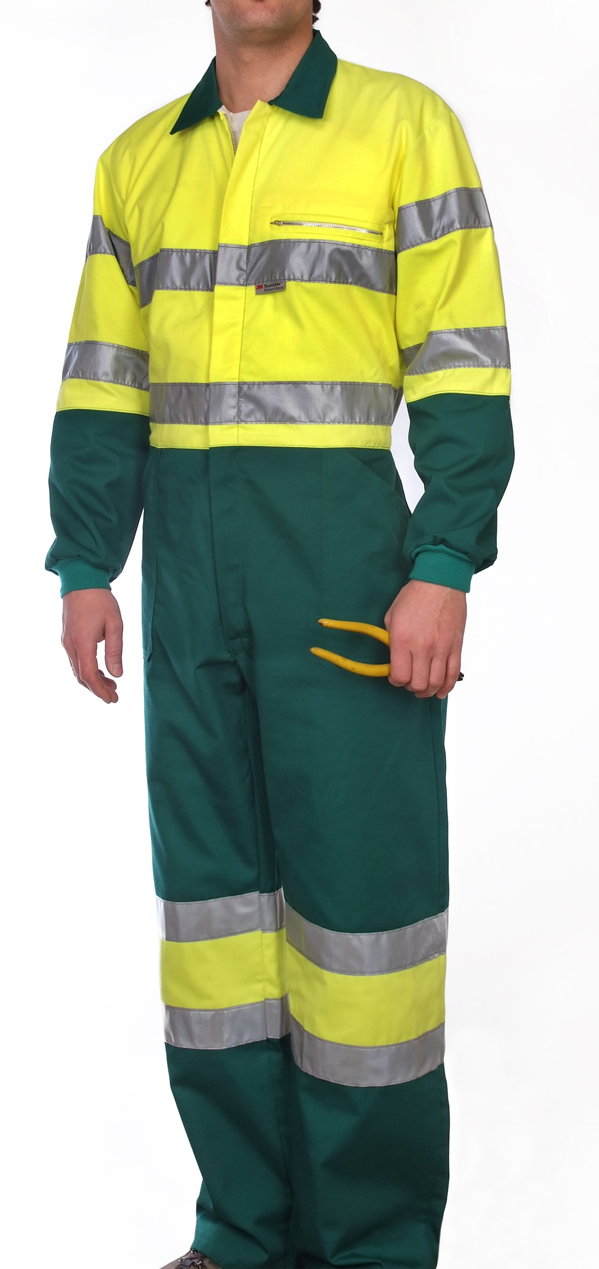 Hi-visibility two toned yellow coverall Image